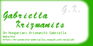 gabriella krizmanits business card